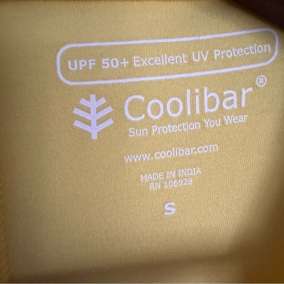 Coolibar UPF 50+ UV Protection Sz Small Long Sleeve Shirt Yellow Sun Protection - Picture 3 of 8